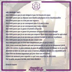 Se choisir c'est dire non