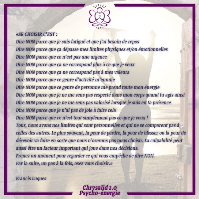 Se choisir c'est dire non